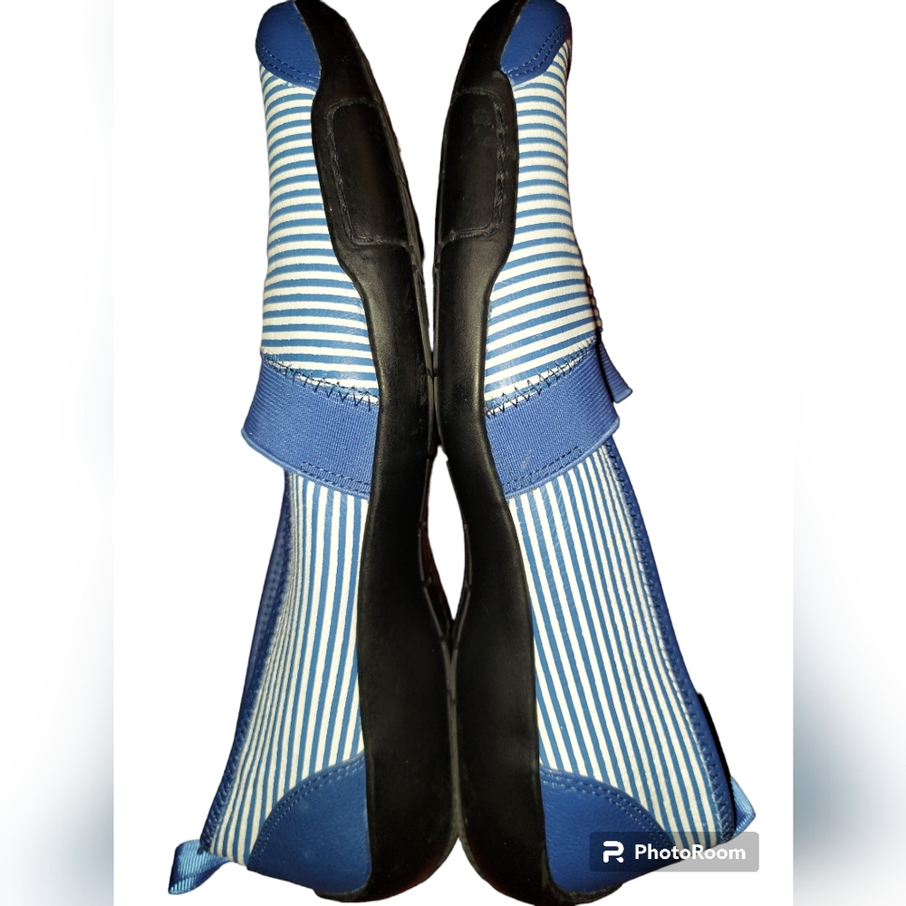 Ros Hommerson Carol Blue/White Striped Loafer - Picture 7 of 12